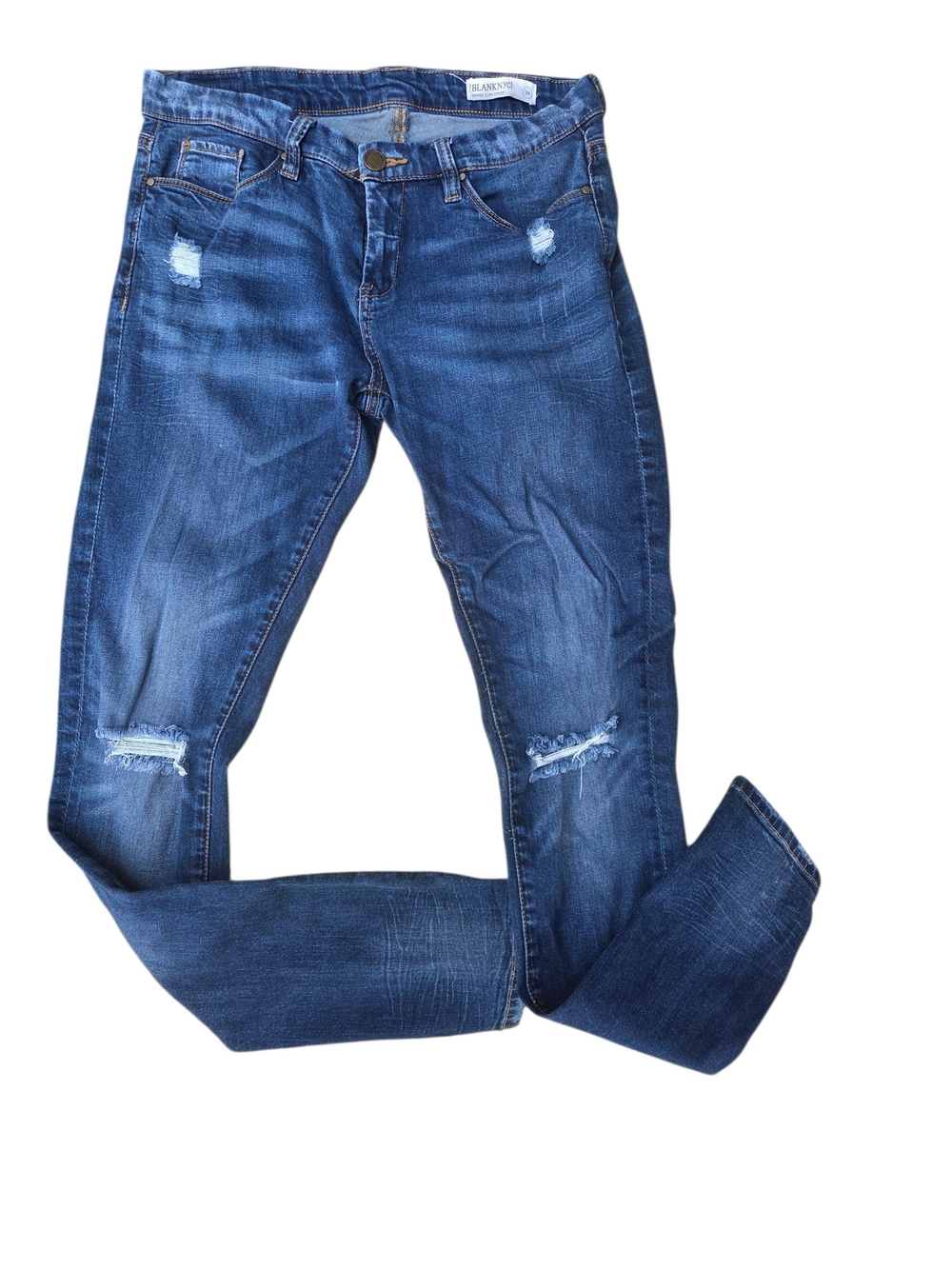 Blank NYC Women's Distressed Blue Skinny Jeans